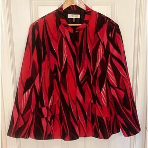 Jones Studio Separates Women’s Jacket Blazer Red Purple Vibrant Open Front 24W